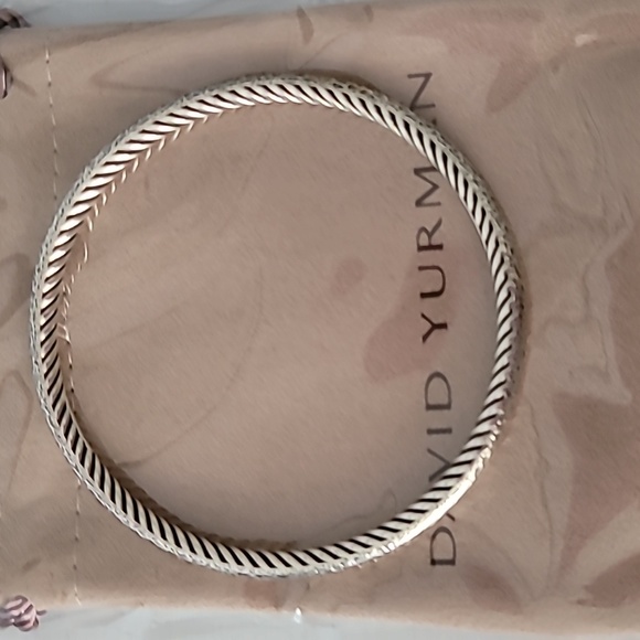 David Yurman Hammered Cable Inside Cable Bangle Bracelet - Picture 3 of 6